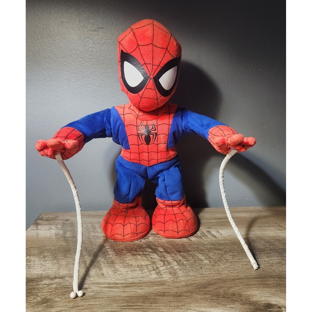 Marvel Spider-Man Just Play Animated Plush Web Slinger Toy Red Blue 2017